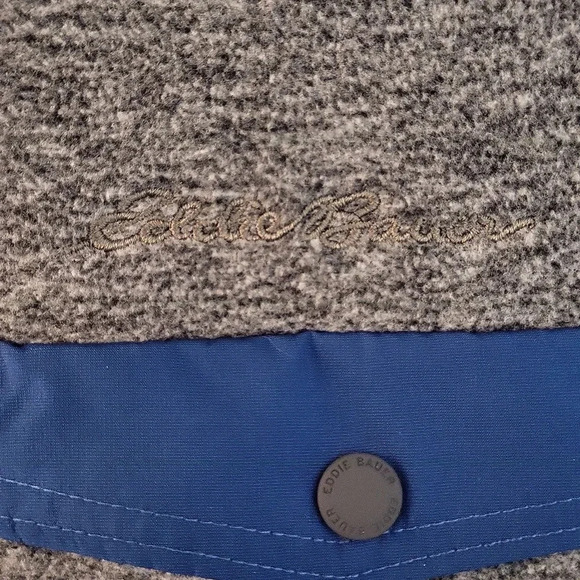 🛍Eddie Bauer Chutes Mens TXL Grey Mock Neck Quarter Snap Fleece Outdoor Warm - Picture 7 of 8